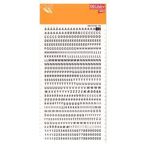 APLI Letras y Números Transferibles Negros Super 4mm 706 Caracteres