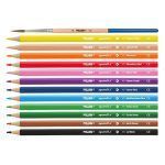 MILAN Caja 12 Lápices de Colores Acuarelables Triangulares + Pincel