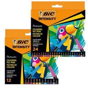 BIC Intensity Rotulador Premium Negro con Cómodo Agarre de Goma