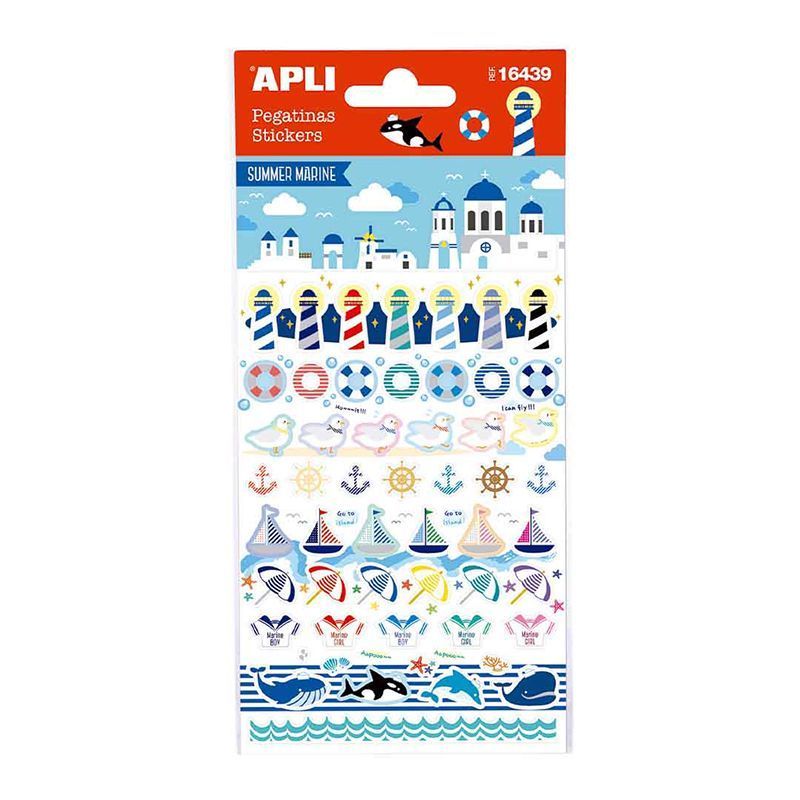 APLI Pegatinas Verano Marino 1 hoja APLI Pegatinas Verano Marino 1 hoja