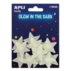 APLI Adhesivos Luminiscentes Estrellas Pequeñas 12 u.