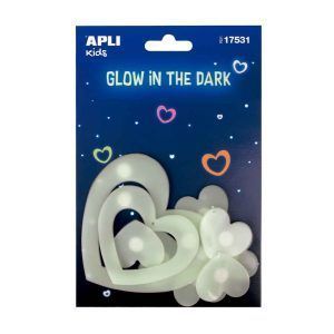 APLI Adhesivos Luminiscentes Corazones 9 u.