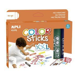 APLI Témperas sólidas Color Sticks XXL - 40 g 6 u.