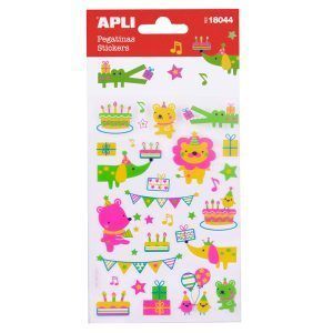 APLI Pegatinas Animales Neón 1 hoja