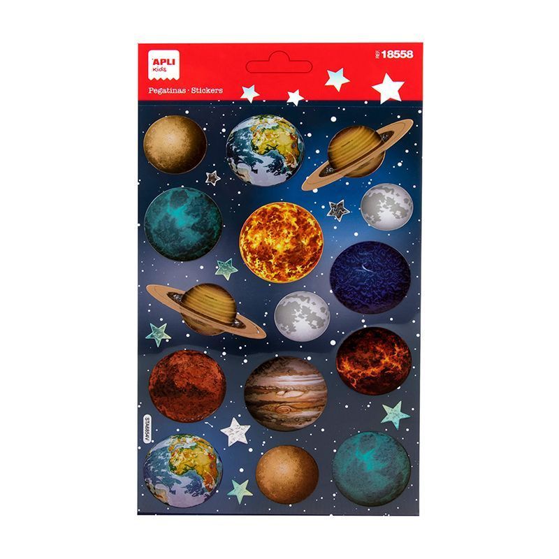 APLI Pegatinas Planetas Detalles Holográficos 1 hoja APLI Pegatinas Planetas Detalles Holográficos 1 hoja