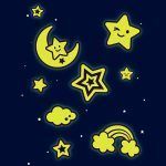 APLI Pegatinas Luna y Estrellas Acabado Luminiscente 1 hoja