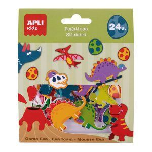 APLI Sticker Adventure Dinosaurios 24 u. - Pegatinas temáticas de goma EVA