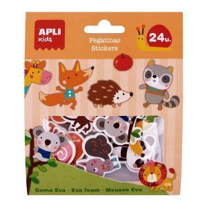 APLI Stickers Animales de la Selva 24 u. - Pegatinas Temáticas de Goma EVA