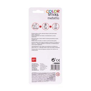 APLI Témperas Sólidas Color Metalizados Sticks 6g 2 u. - Oro y plata