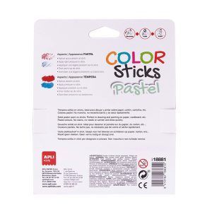 APLI Témperas Sólidas Color Pastel Sticks - 6g 6u.