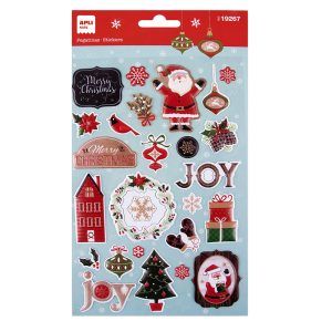 APLI Pegatinas de Navidad, 1 hoja 26 u. - Merry Christmas