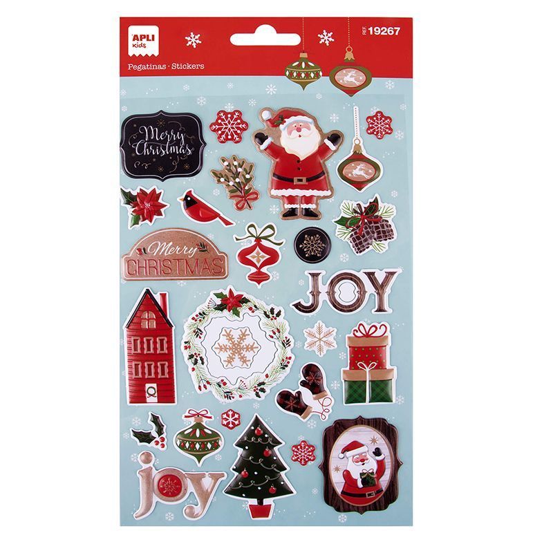 APLI Pegatinas de Navidad, 1 hoja 26 u. - Merry Christmas APLI Pegatinas de Navidad, 1 hoja 26 u. - Merry Christmas