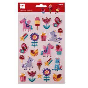 APLI Pegatinas Flores y Unicornios 1 hoja