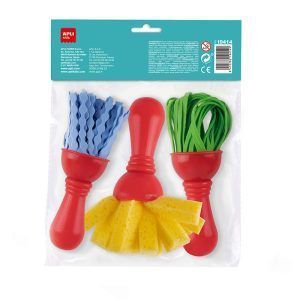 APLI Set de Pinceles MAXI Goma Eva y Esponja 3 u.