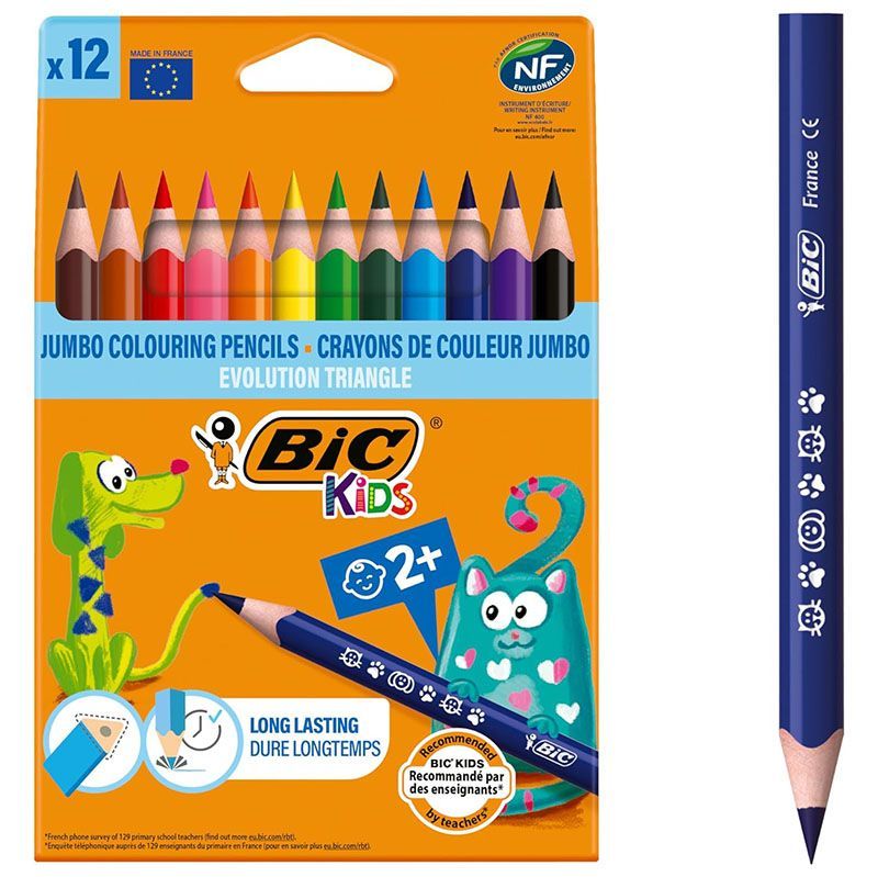 BIC Kid Evolution Triangle Lápices de Colores Triangulares 12uds. BIC Kid Evolution Triangle Lápices de Colores Triangulares 12uds.