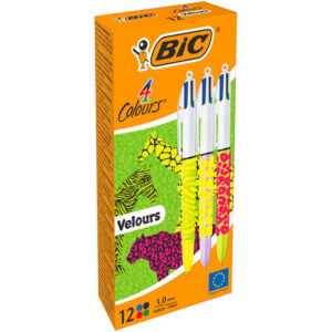 BIC Bolígrafo 4 Colores Velours Motivos Naturaleza Retráctil