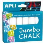 APLI Tizas Jumbo Blancas (Estuche de 6)
