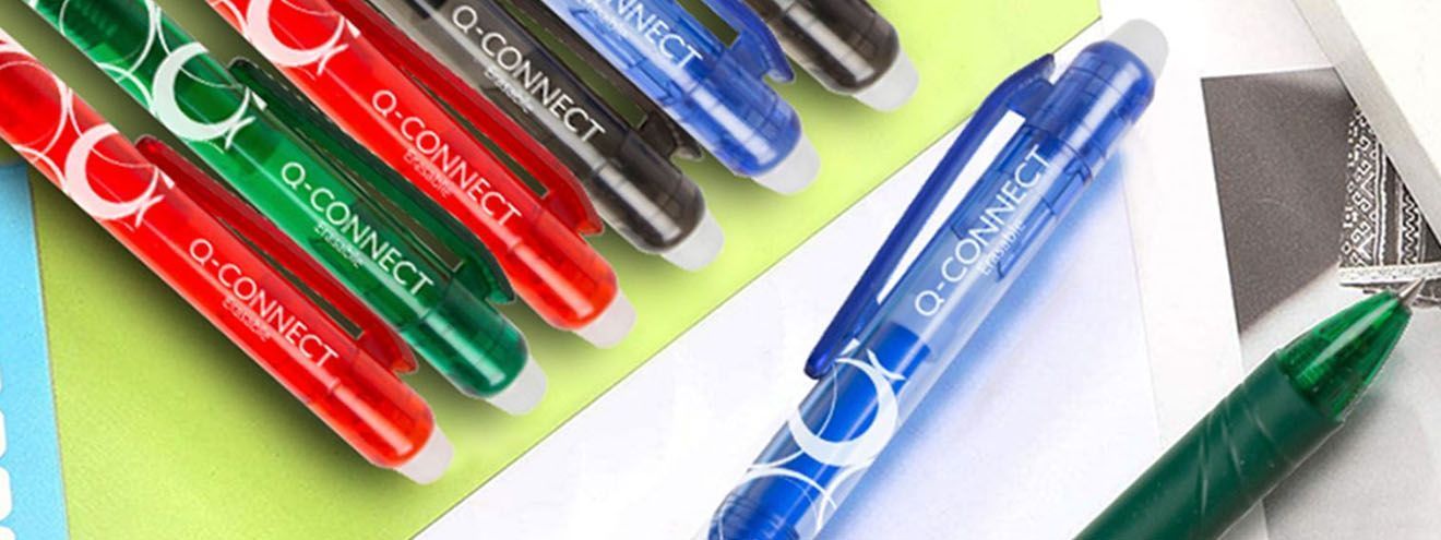 Q Connect Bolígrafos Transparentes Punta Media