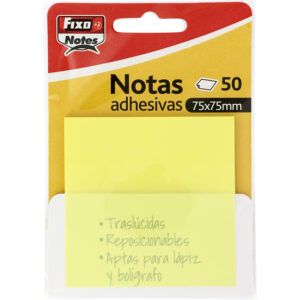 Fixo Pack 50 Notas Adhesivas Traslúcidas 75X75 mm