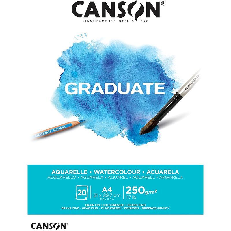 Canson Graduate Bloc Encolado 250g Fino A4 20H Canson Graduate Bloc Encolado 250g Fino A4 20H