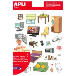 APLI Gomets Temáticos Casa Hogar Removibles 3 hojas