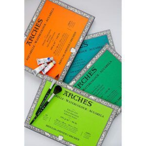 Arches Aquarelle Bloc Encolado 4 Lados, 20H, 100% Algodón 300g, Blanco Natural Arches Aquarelle Bloc Encolado 4 Lados, 20H, 100% Algodón 300g, Blanco Natural