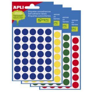 APLI Minibolsa Gomets Redondos Ø 13mm Permanentes 5 hojas