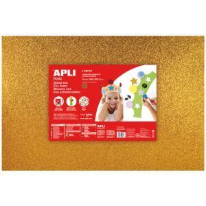 APLI Goma EVA Purpurina Oro 60x40cm - 3 Hojas