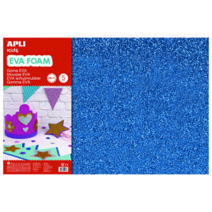 APLI Goma EVA Purpurina Azul 60x40cm - 3 Hojas