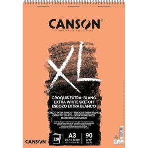 Canson XL Extra White Album Espiral Microperforado Grano Fino 90g