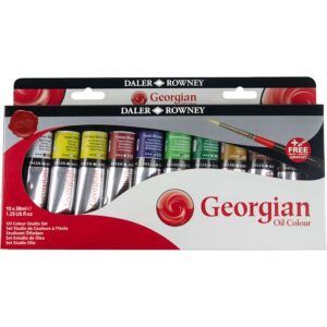 Daler Rowney Georgian Pintura al Óleo Studio Set 10x38ml + Pincel