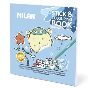 MILAN Cuaderno con Adhesivos para Colorear 'Blue Odissey'