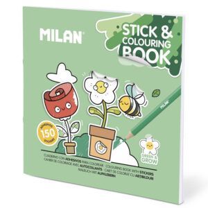 MILAN Cuaderno con Adhesivos para Colorear 'Green & Grow'