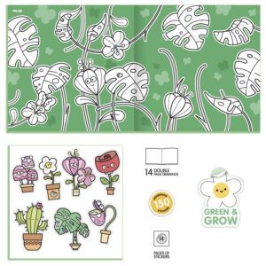 MILAN Cuaderno con Adhesivos para Colorear 'Green & Grow'