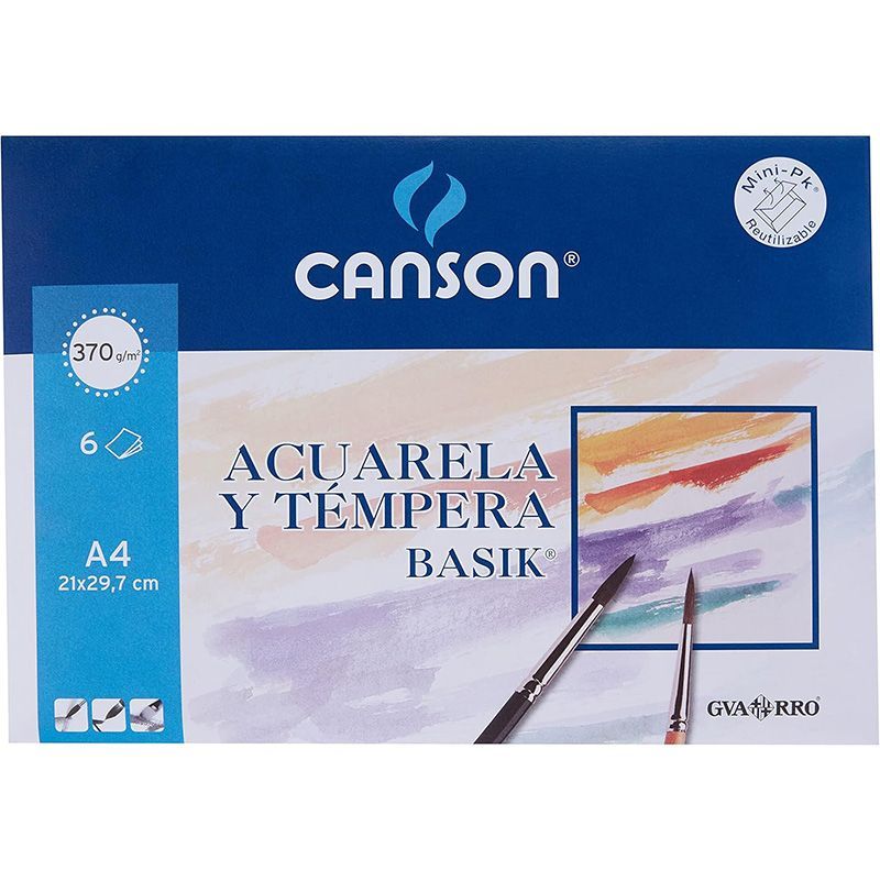Canson Acuarela Basik Minipack 6H 370g Blanco Natural Canson Acuarela Basik Minipack 6H 370g Blanco Natural