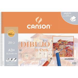 Canson Dibujo Basik Album Espiral Microperforado 20H Liso 150g