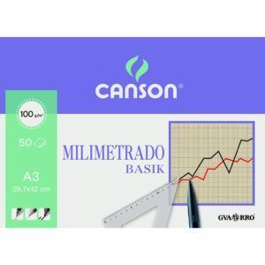 Canson Milimetrado Basik Bloc Encolado 50H 100g Sepia