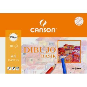 Canson Dibujo Basik MiniPack 10 Hojas 130g Blanco Natural