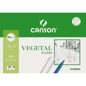 Canson Vegetal Basik Minipack 12 Hojas Translúcidas 95g
