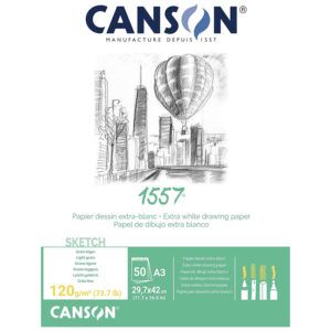 Canson 1557 Bloc Encolado 50H Fino 120g Extra Blanco