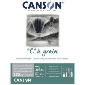 Canson C à Grain Bloc Encolado 30H Fino 250g Gris Jaspeado