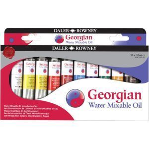 Daler Rowney Georgian Introduction Set pintura al óleo miscible con agua 10x20ml