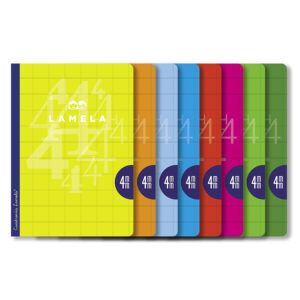 Lamela Libreta Grapa A4 Cartoncillo Plastificado 50H Cuadrovía (Pack 5 colores)