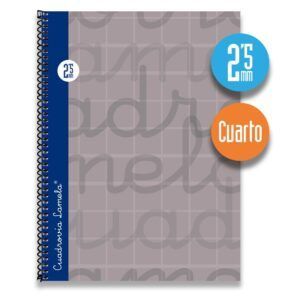 Lamela Cuaderno Espiral 4º (A5) Extradura 80H 90grs Cuadrovía 2,5mm
