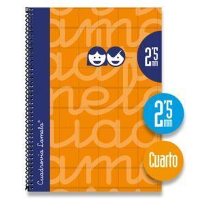 Lamela Cuaderno Espiral 4º (A5) Extradura 80H 90grs Cuadrovía 2,5mm