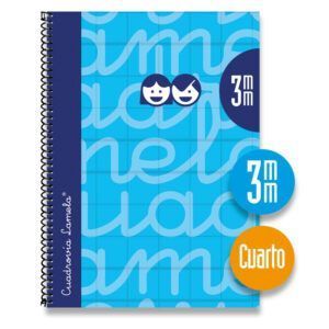 Lamela Cuaderno Espiral 4º (A5) Extradura 80H 90grs Cuadrovía 3mm
