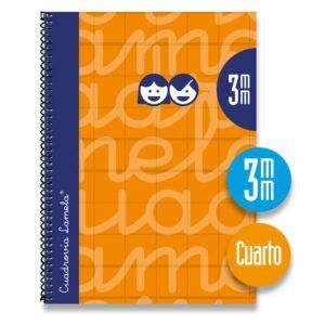 Lamela Cuaderno Espiral 4º (A5) Extradura 80H 90grs Cuadrovía 3mm