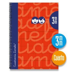 Lamela Cuaderno Espiral 4º (A5) Extradura 80H 90grs Cuadrovía 3mm