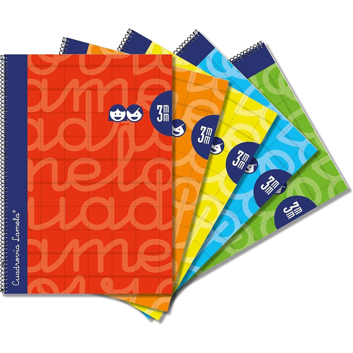 Lamela Cuaderno Espiral 4º (A5) Extradura 80H 90grs Cuadrovía 3mm Lamela Cuaderno Espiral 4º (A5) Extradura 80H 90grs Cuadrovía 3mm