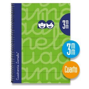 Lamela Cuaderno Espiral 4º (A5) Extradura 80H 90grs Cuadrovía 3mm
